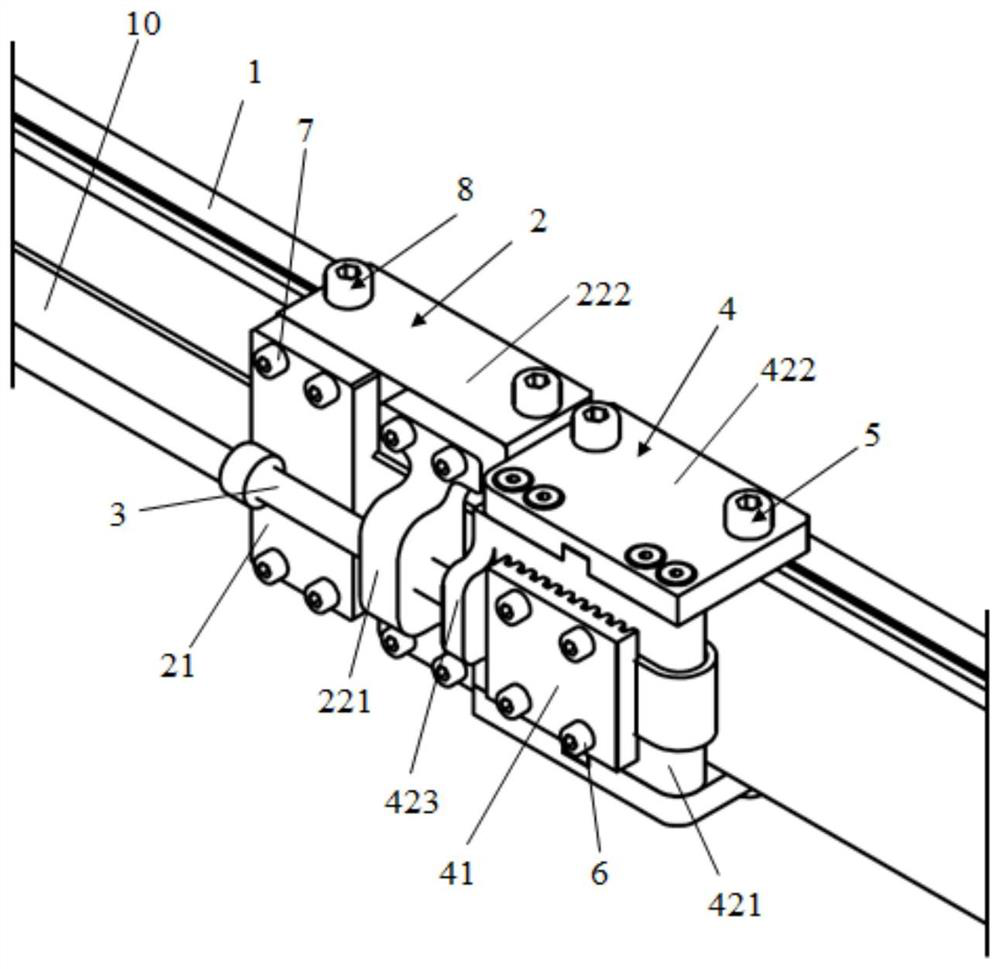 Opening synchronous belt tensioning device