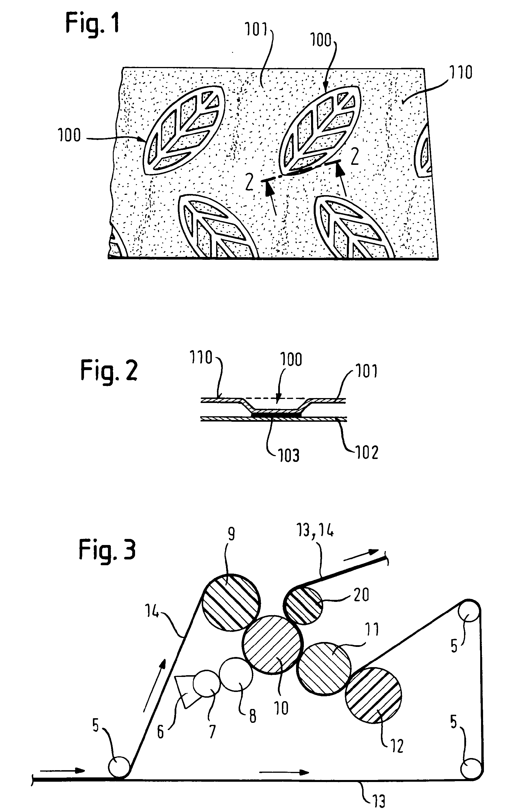 Hygiene or wiping product comprising at least one patterned ply and method for patterning the ply