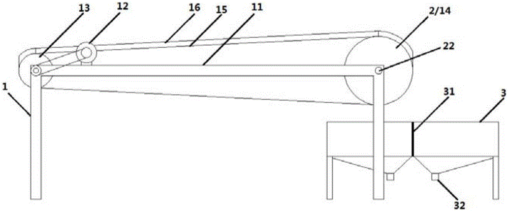 Belt conveyor type magnetic concentrator
