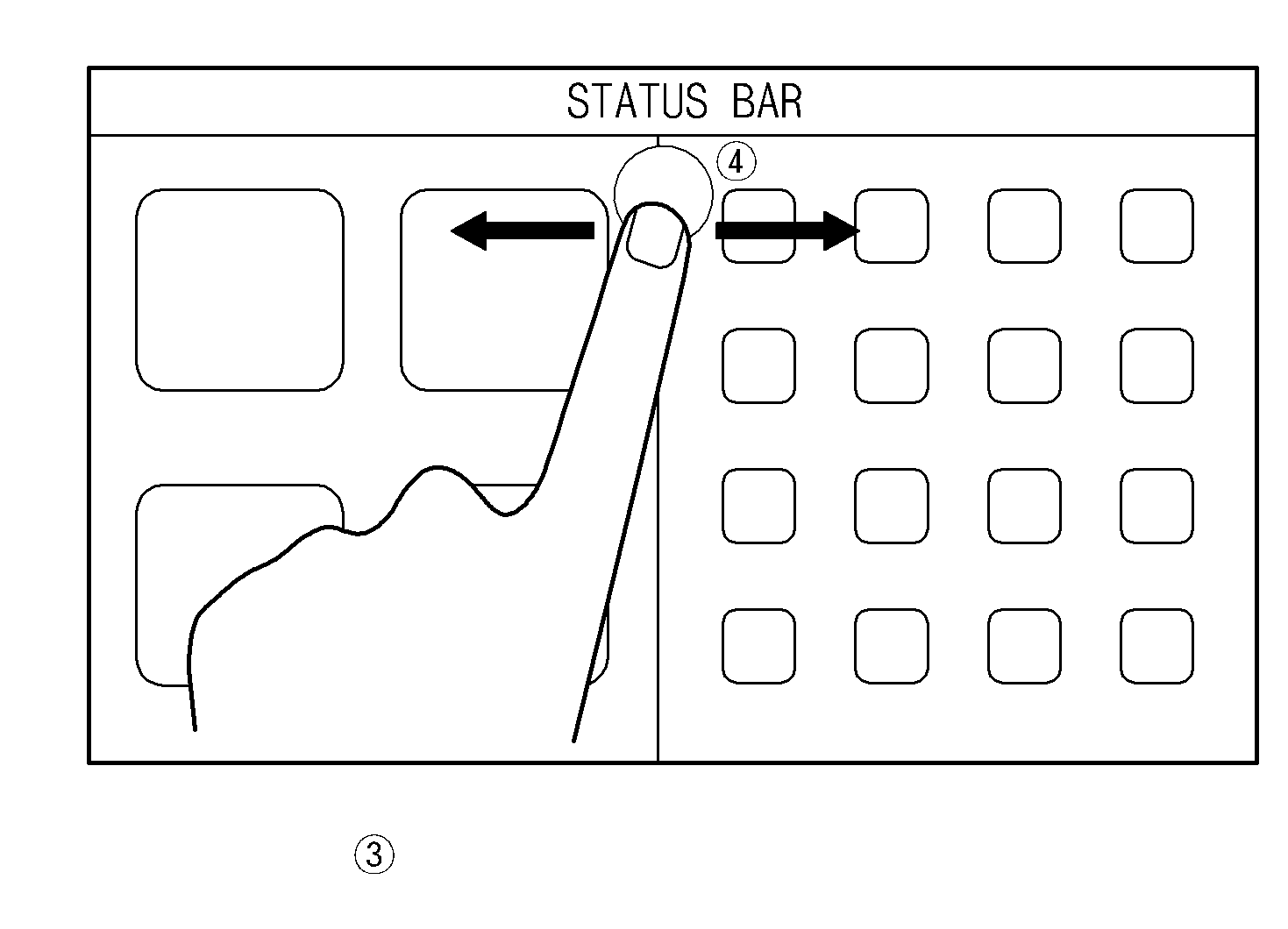Method and apparatus of controlling division screen interlocking display using dynamic touch interaction