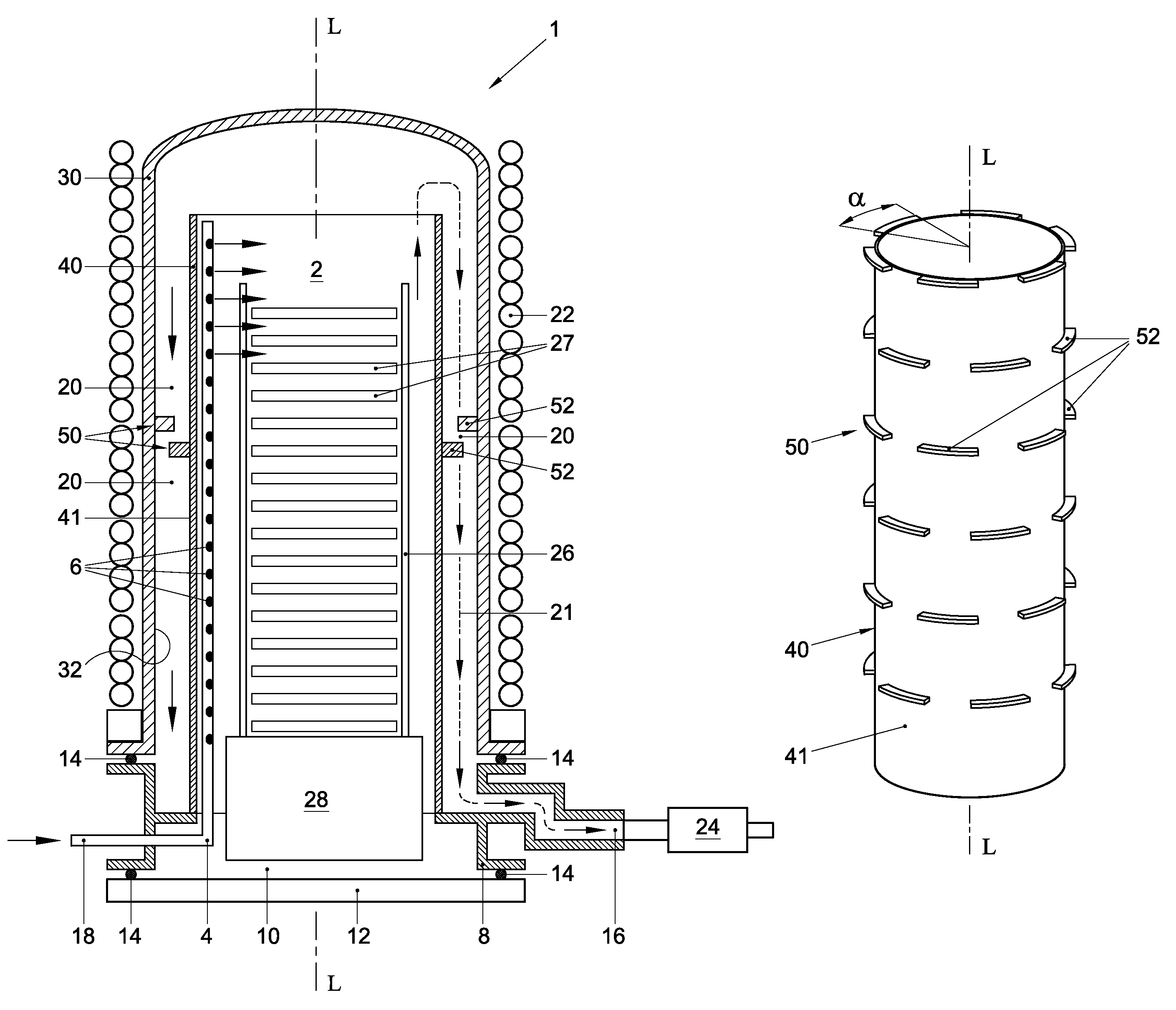 Thermal processing furnace and liner for the same