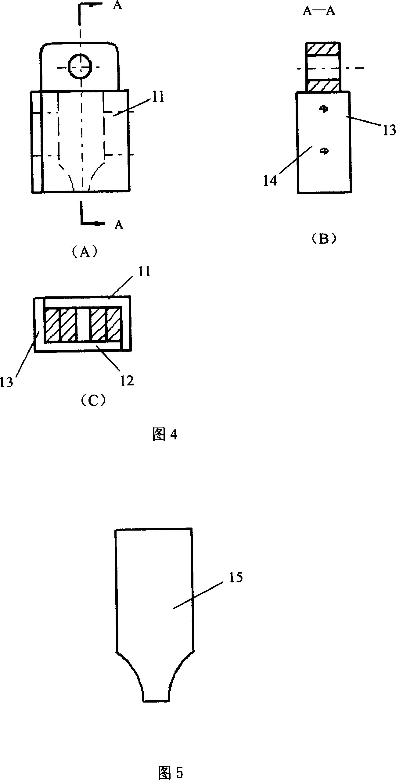 Stretching clamping device used for nonmetal material stretching mechanics performance testing