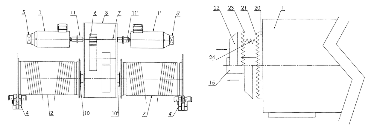 System arrangement of lifting mechanisms and method of operating the system arrangement