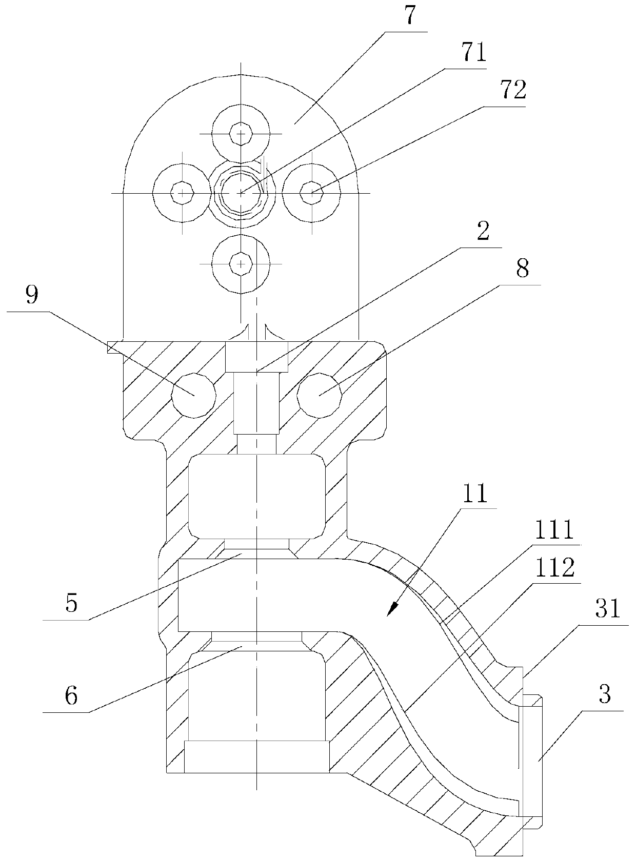 Valve seat structure of double-valve-element hot-end EGR valve