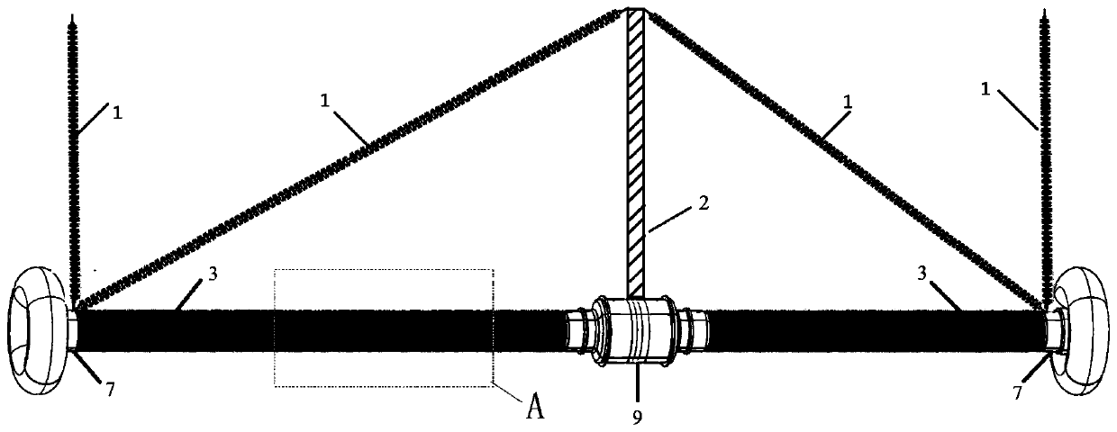 EHV/UHV gas-insulated wall-piercing bushing center current-carrying conductor brace structure and EHV/UHV gas-insulated wall-piercing bushing