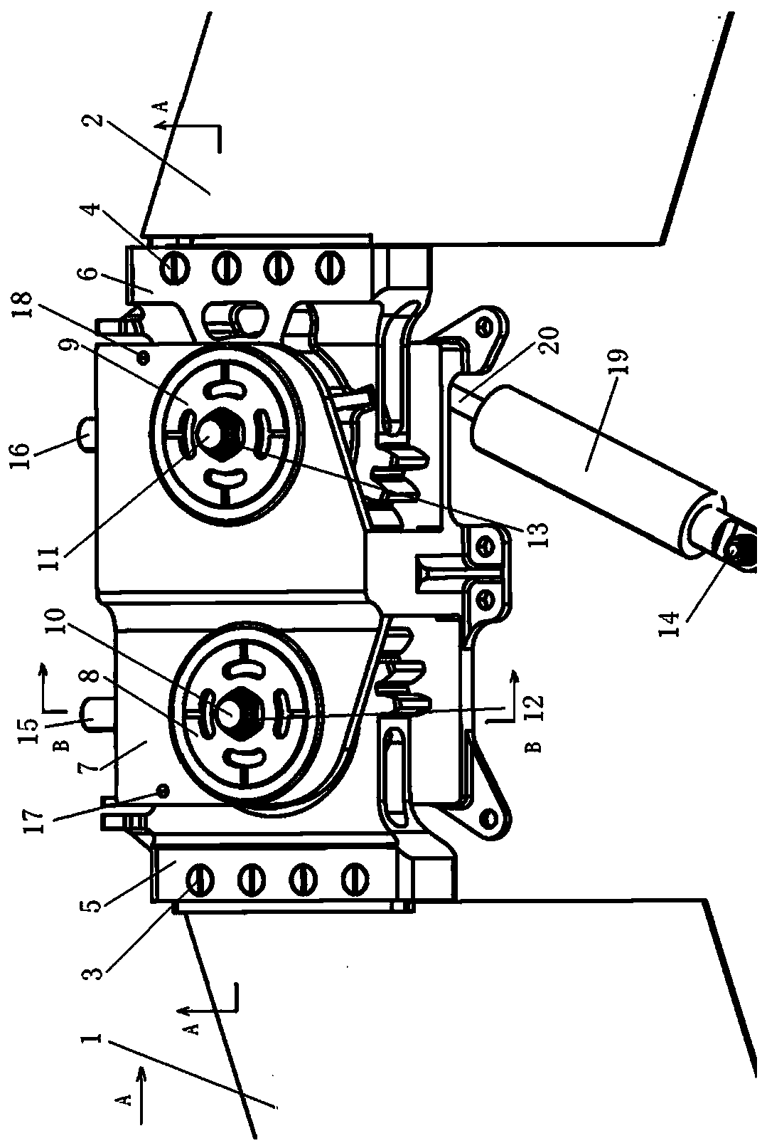 Missile wing gear transmission folding mechanism