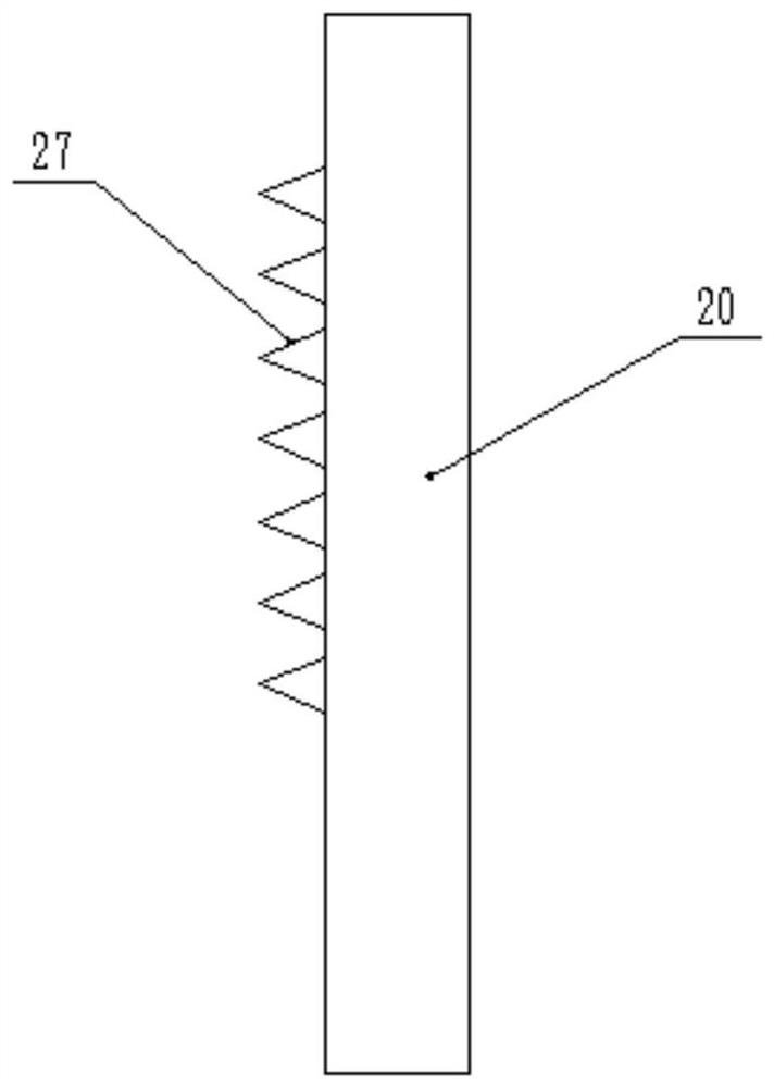 A gear swing type audio production label glue sticking device