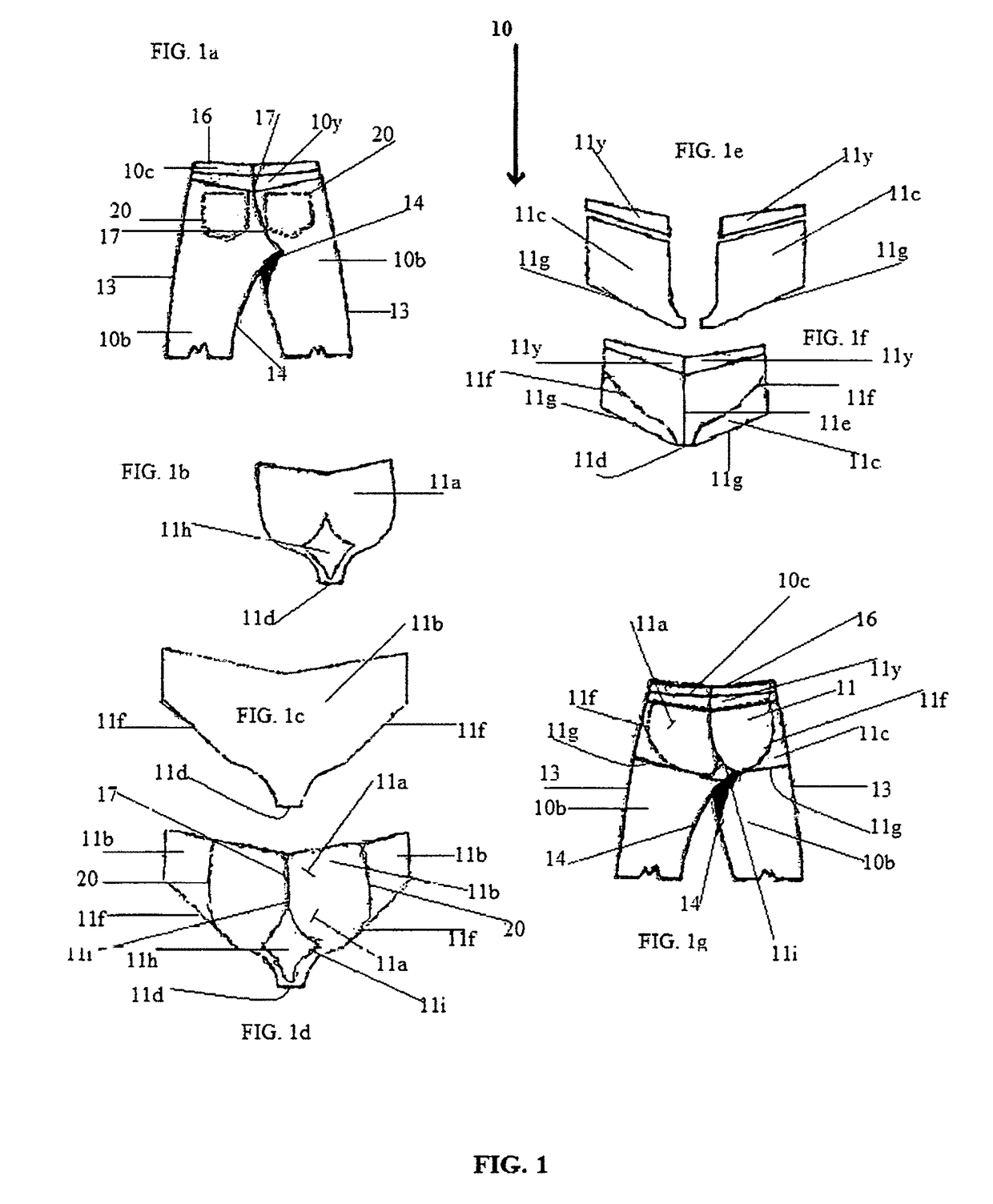Jeans garment having body contouring and shape-enhancing functions