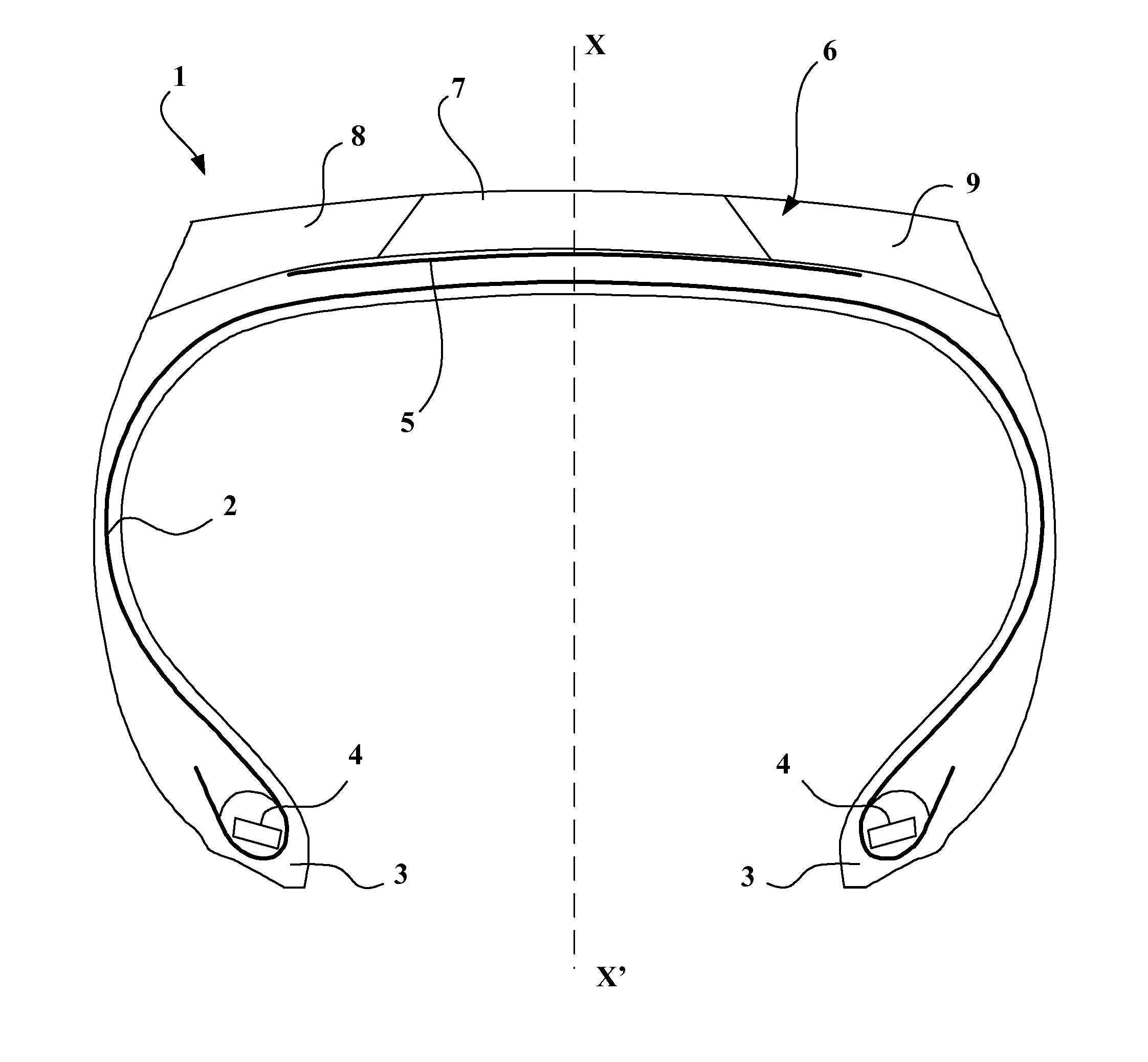 Tire comprising a tread formed by multiple elastomer blends