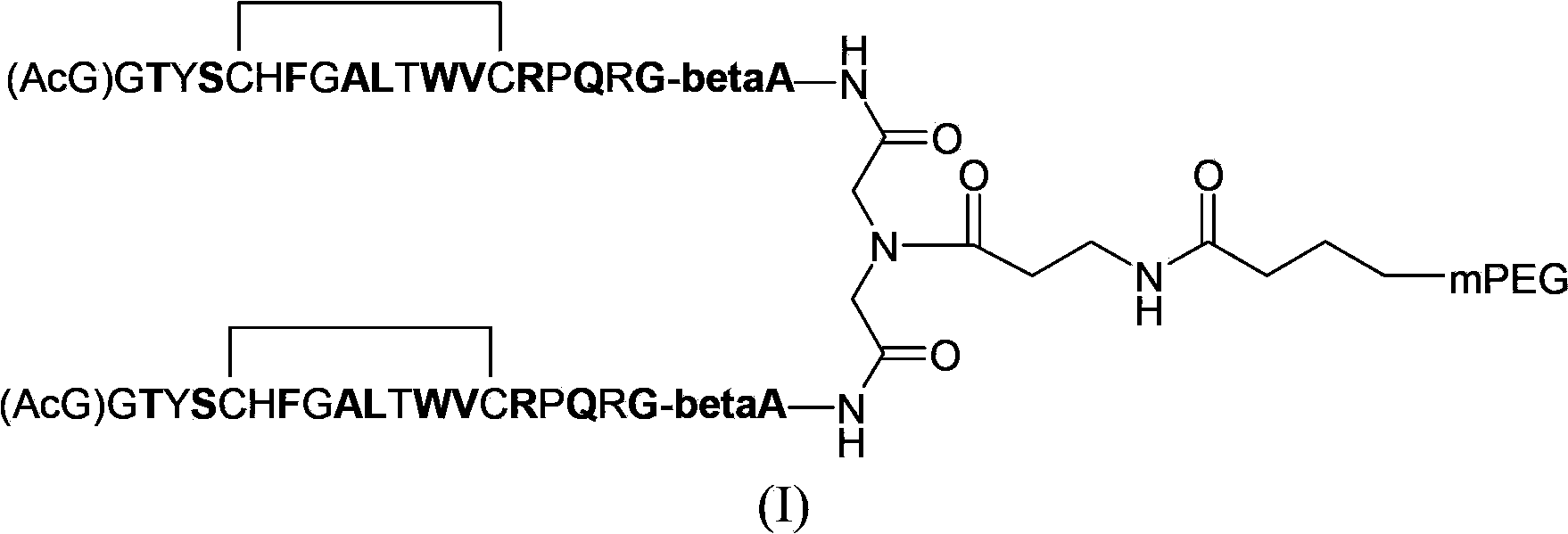 Methoxy polyethylene glycol-modified erythropoietin mimic peptide derivative