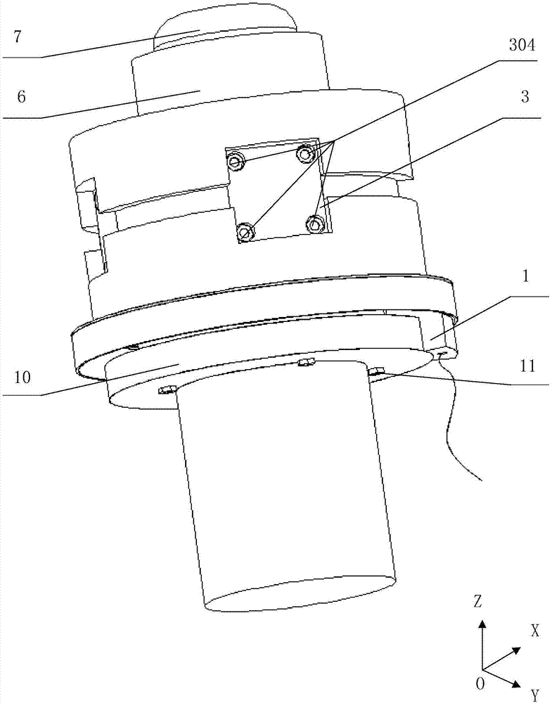 Six-dimensional force measuring device and method based on viscous-elastic material polishing