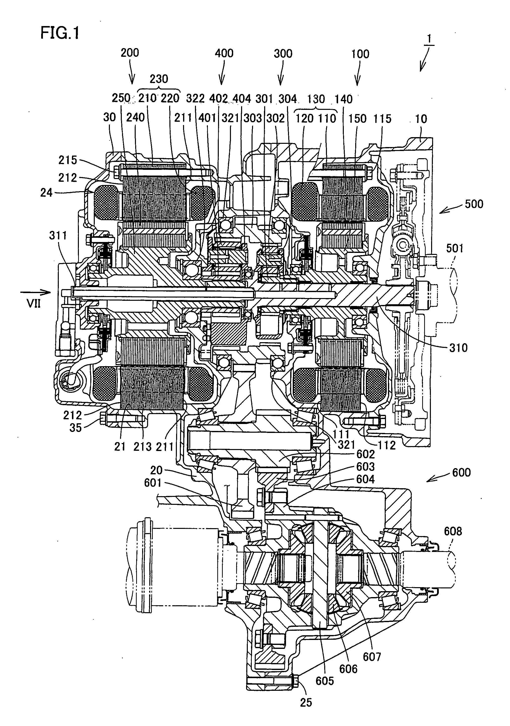 Driving Device With Rotating Electric Machine