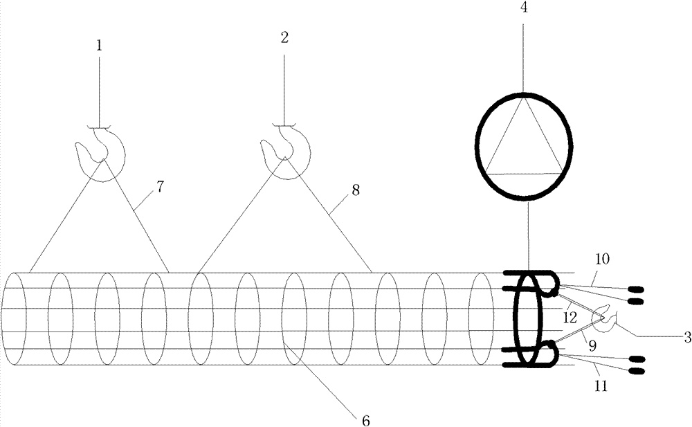 Device and method for hoisting entire oversized steel reinforcement cage in one step