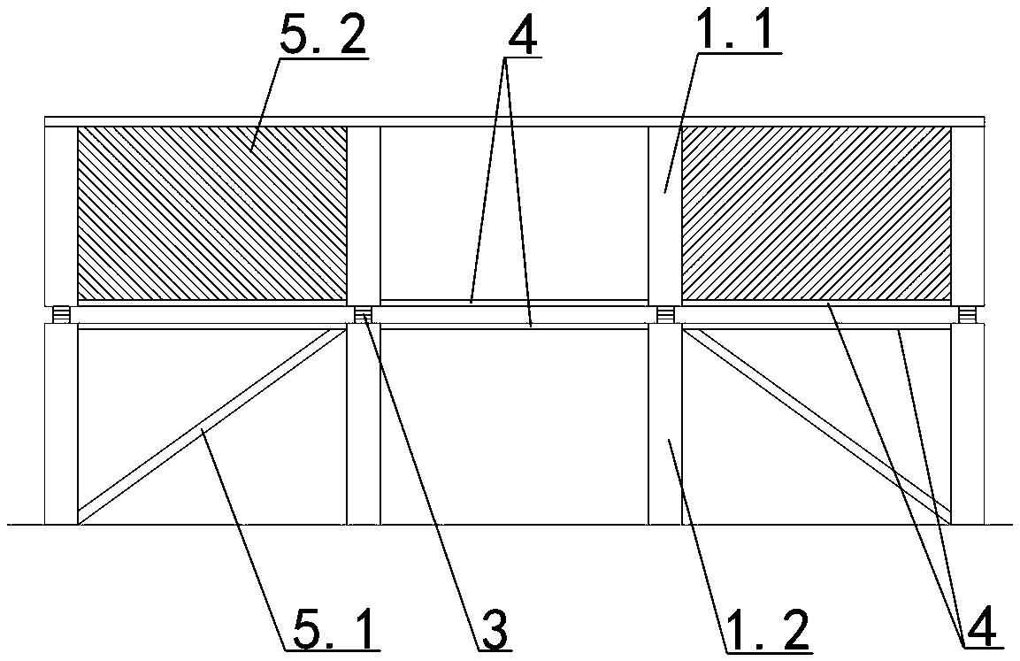 A frame or frame-shear reinforced reconstruction structure and construction method thereof