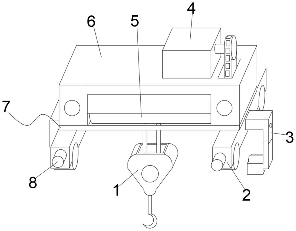 Mobile trolley with buffer mechanism for European style crane