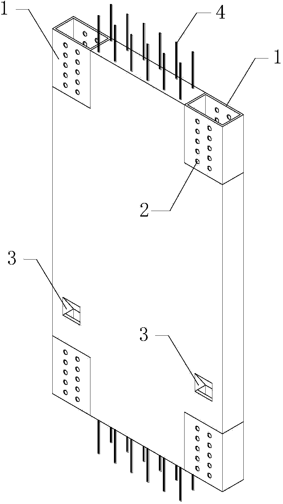 Assembled shear wall and wall-beam connecting structure with edge restraining component