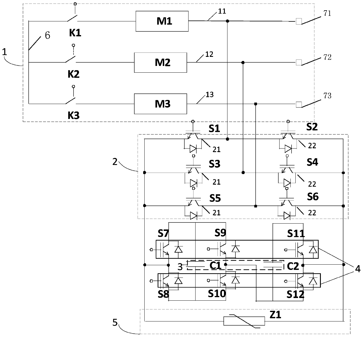 Multi-port hybrid direct current circuit breaker