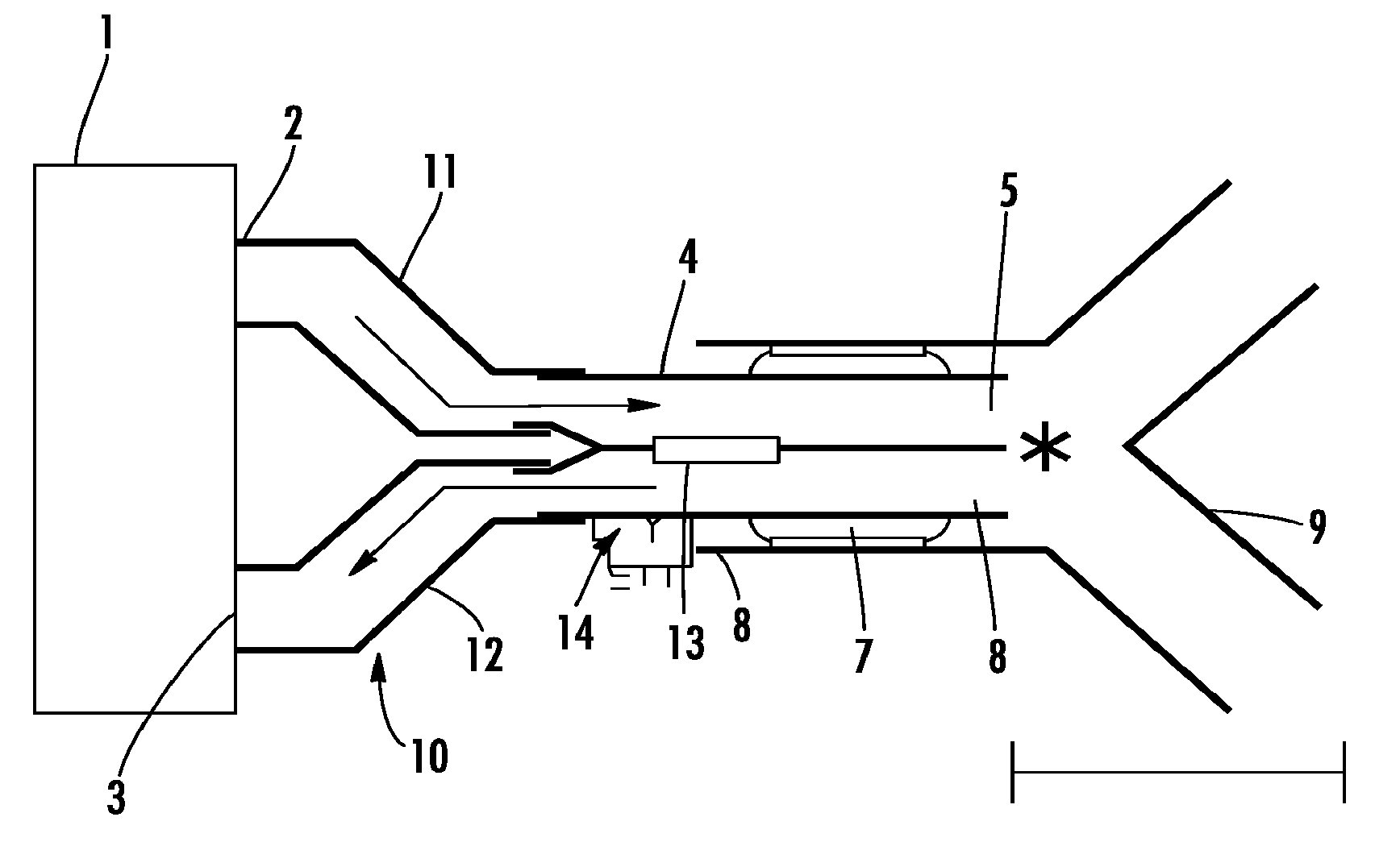 Device for artificial respiration with an endotracheal tube