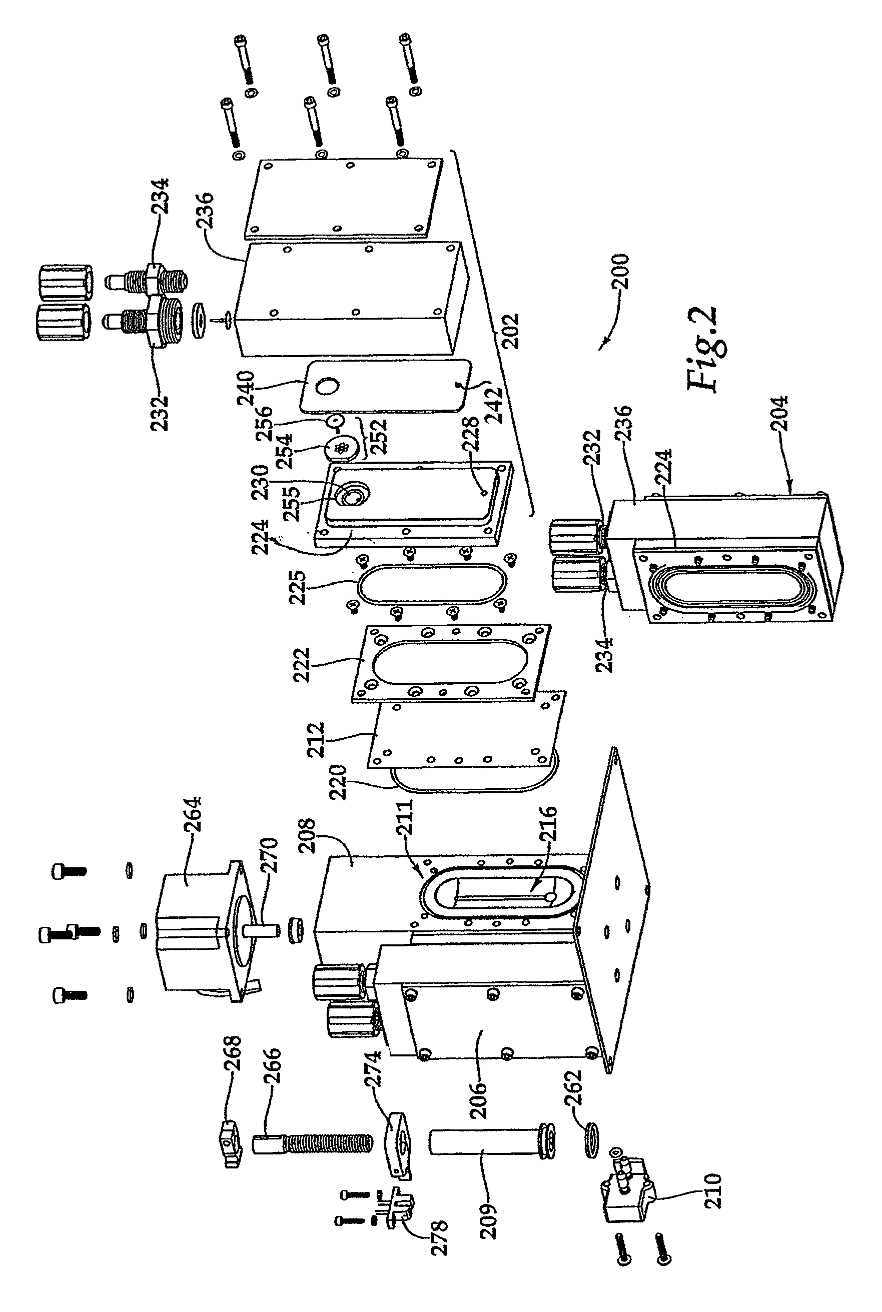 Precision pump having multiple heads and using an actuation fluid to pump one or more different process fluids