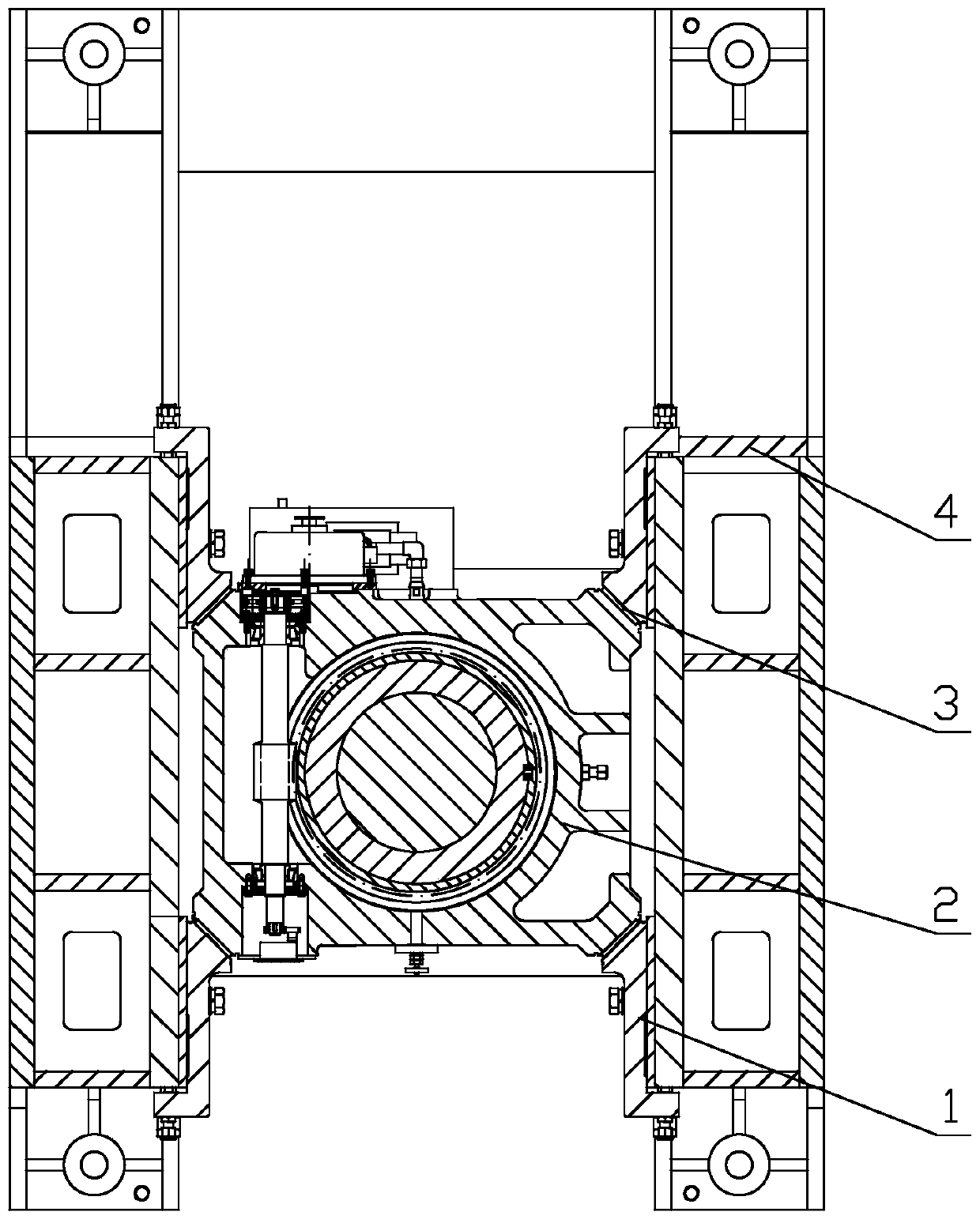 Device for improving structural rigidity and precision of hot die forging press