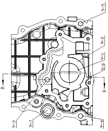 Variable displacement vane oil pump directly driven by crank shaft flat block