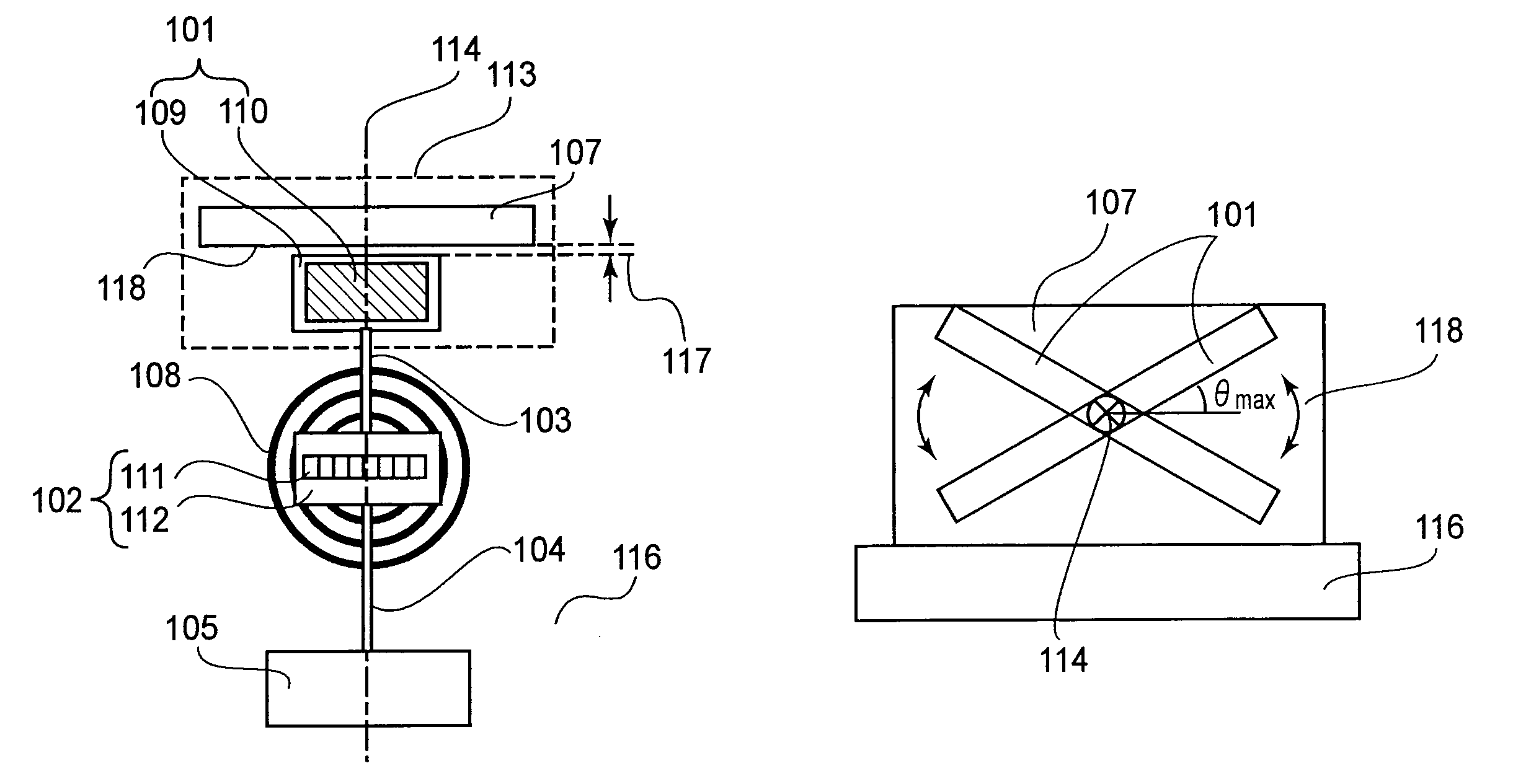 Oscillator device and optical deflector using the same