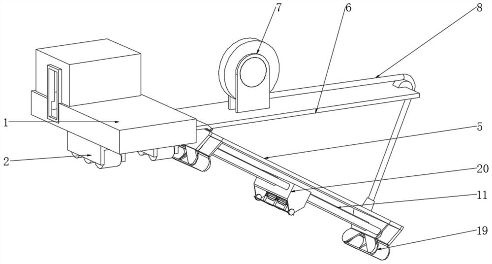 A trimming device suitable for river bank lawn finishing