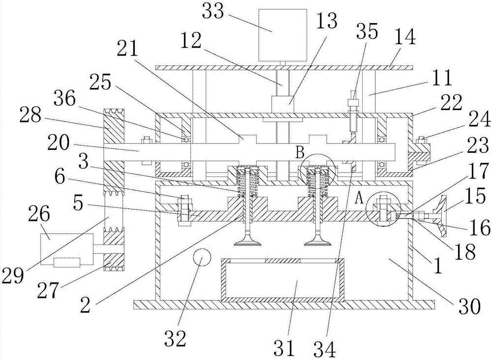 Valve-valve guide friction pair wear test device and test method