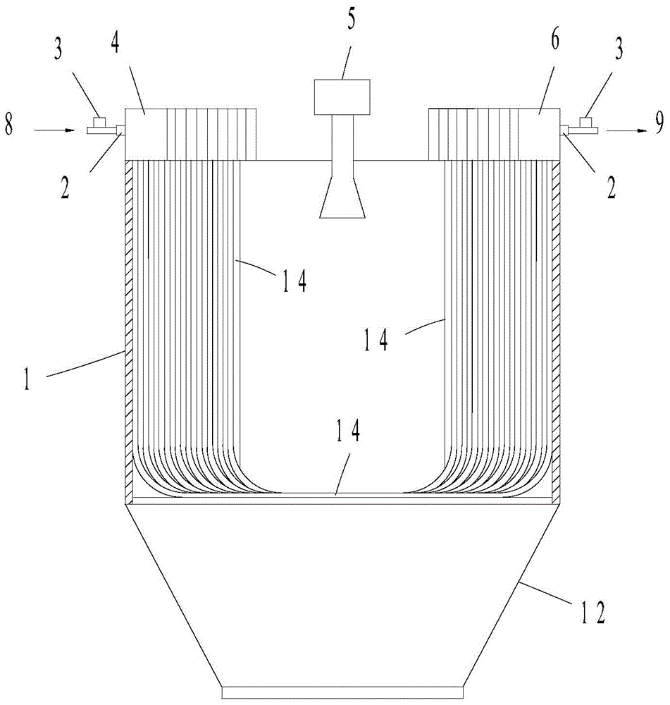 Roasting flue gas heat recovery and dust suppression system of zinc oxide production device