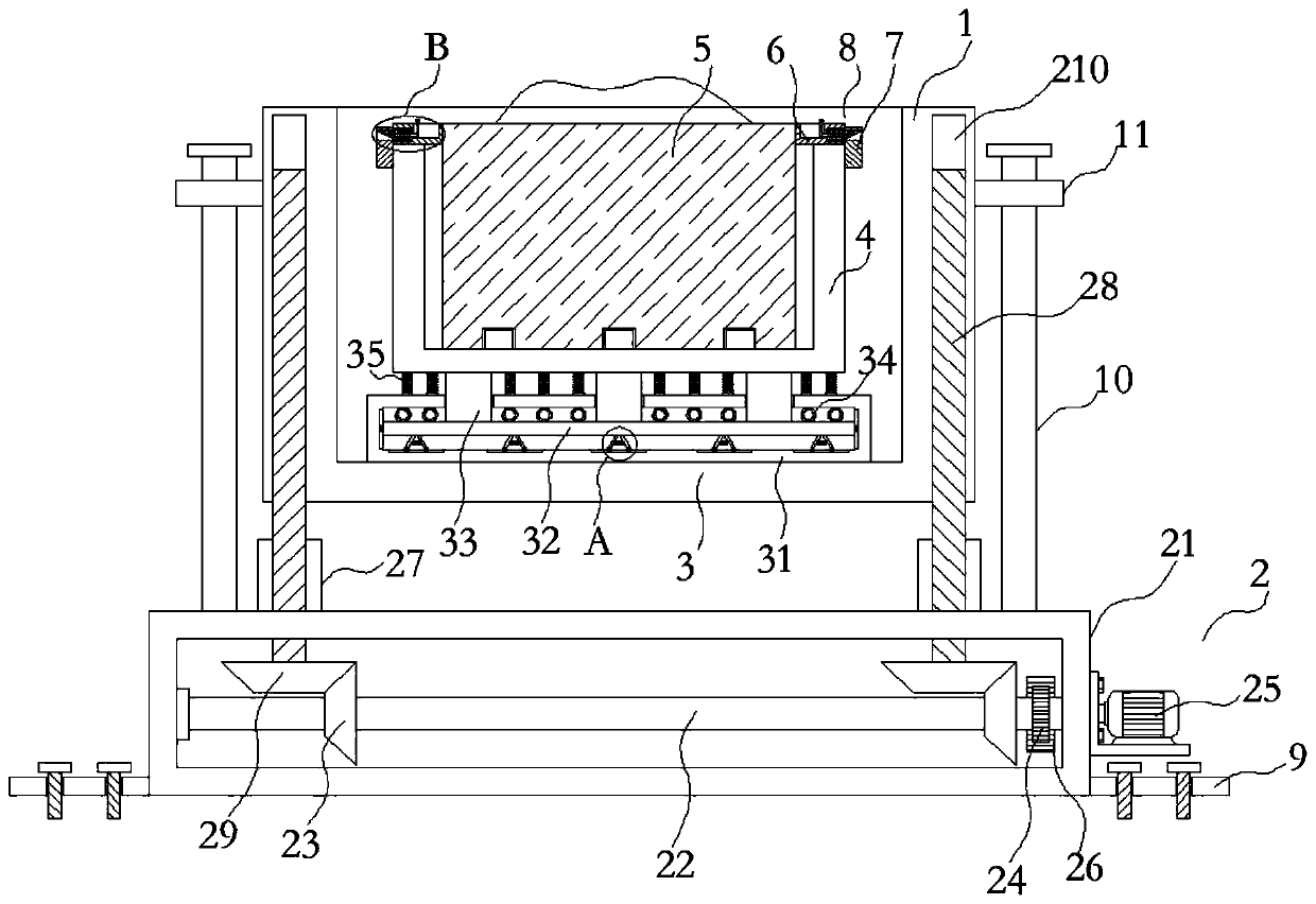 Electric automobile power battery frame lifting device and lifting method