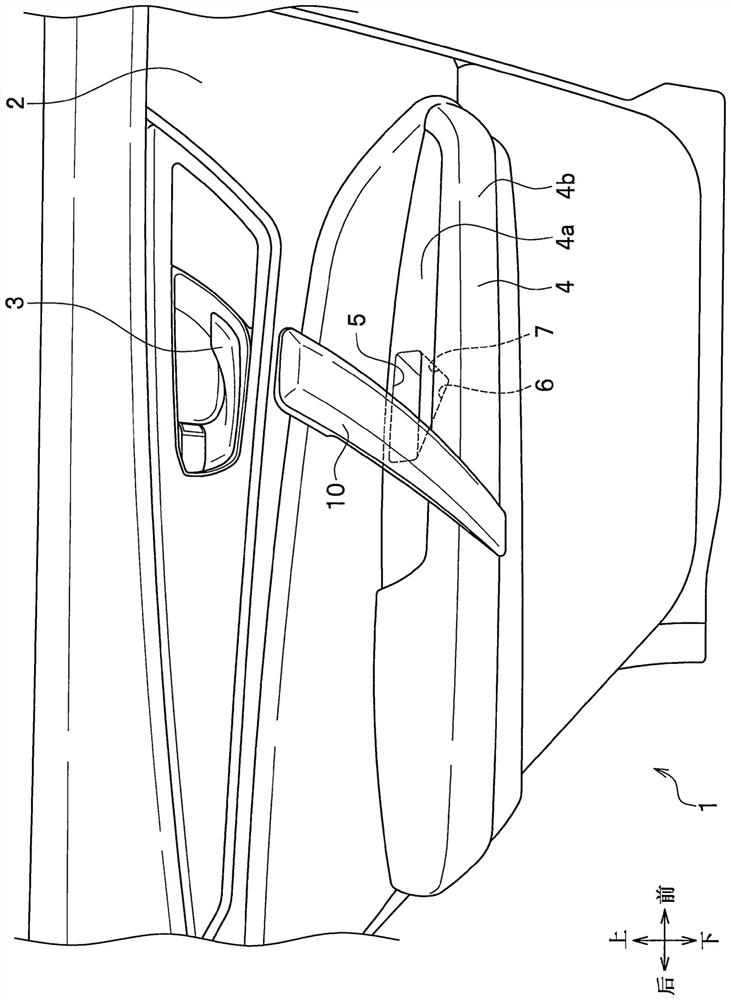 Vehicle door interior structure