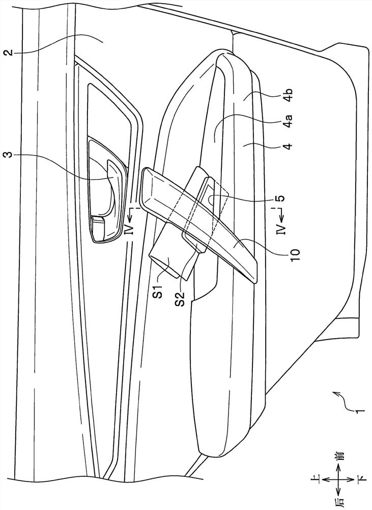 Vehicle door interior structure