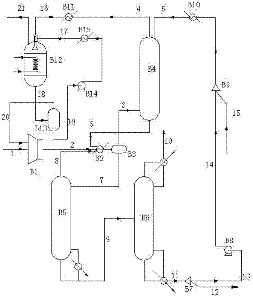 Absorption and hydration coupling device and method for separating ethylene and ethane in catalytic cracking dry gas or ethylene pyrolysis gas