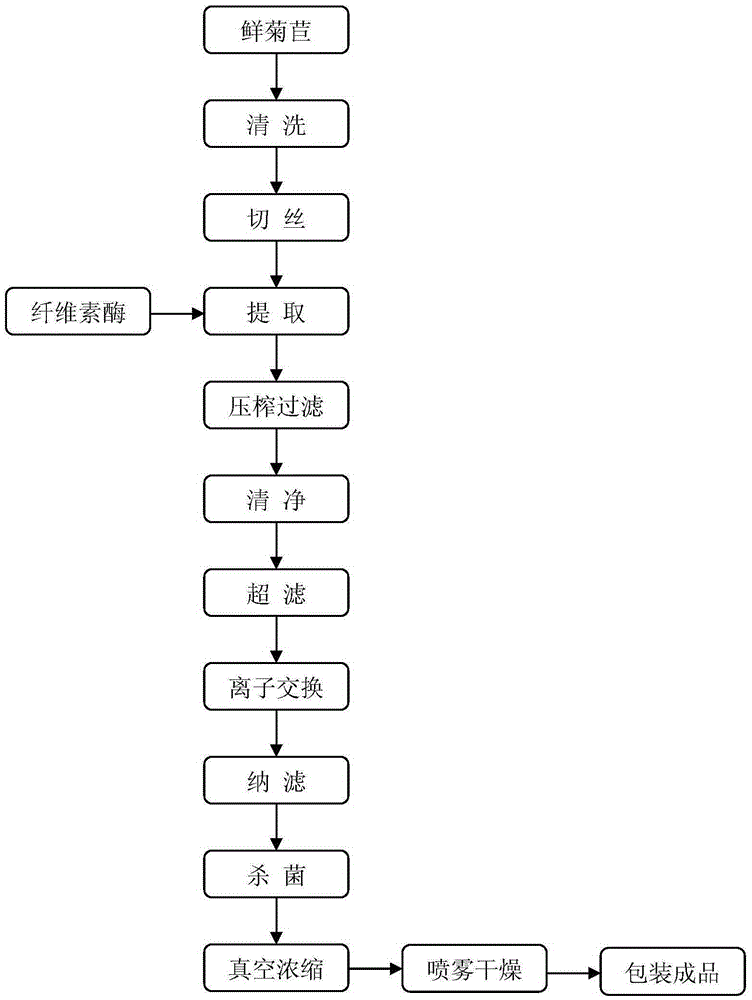 Cichorium intybus inulin extracting method