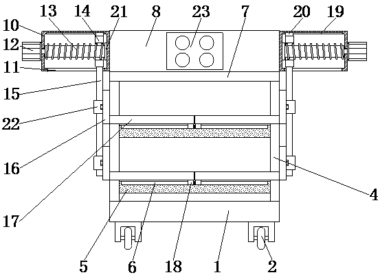 A trolley for a high-voltage vacuum circuit breaker with adjustable internal space