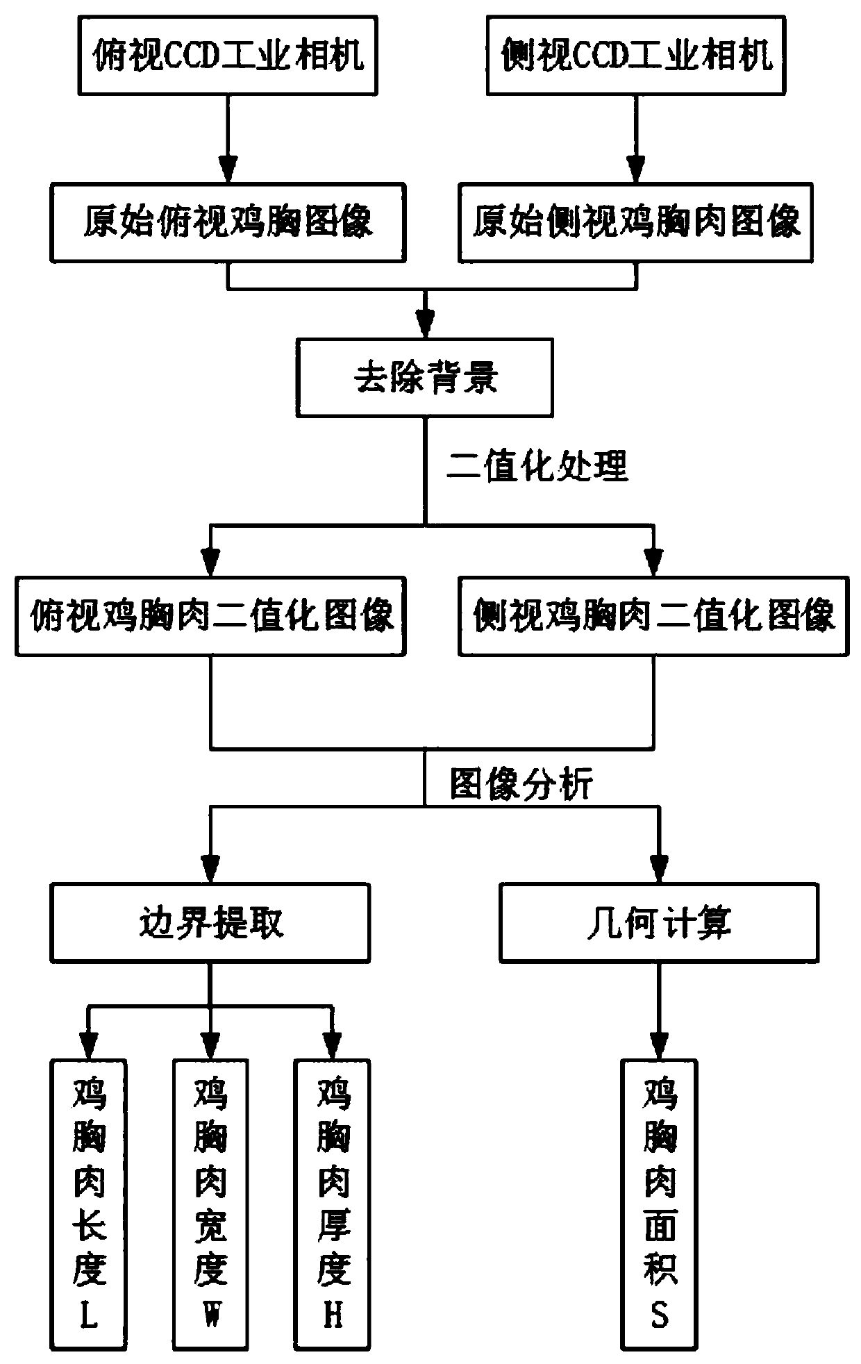 Vision imaging technology-based chicken breast lignification degree grading device and method thereof