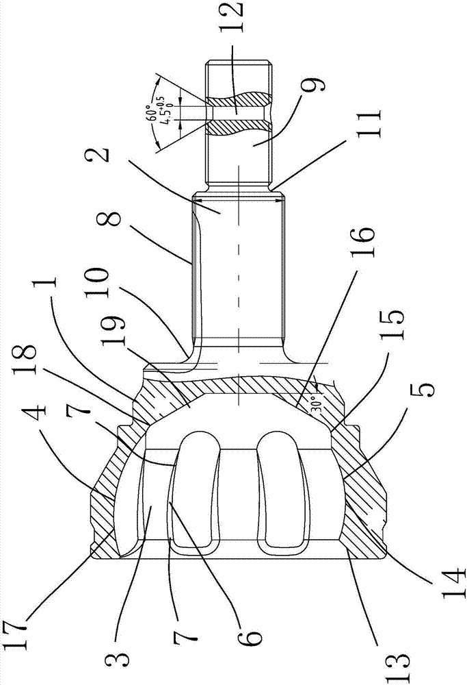 Driving shaft bell-shaped housing structure and process treatment method thereof