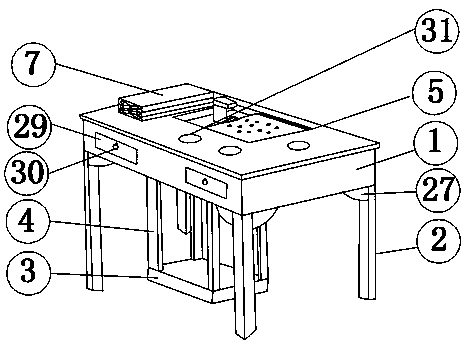 Tea table capable of saving space and facilitating tea brewing