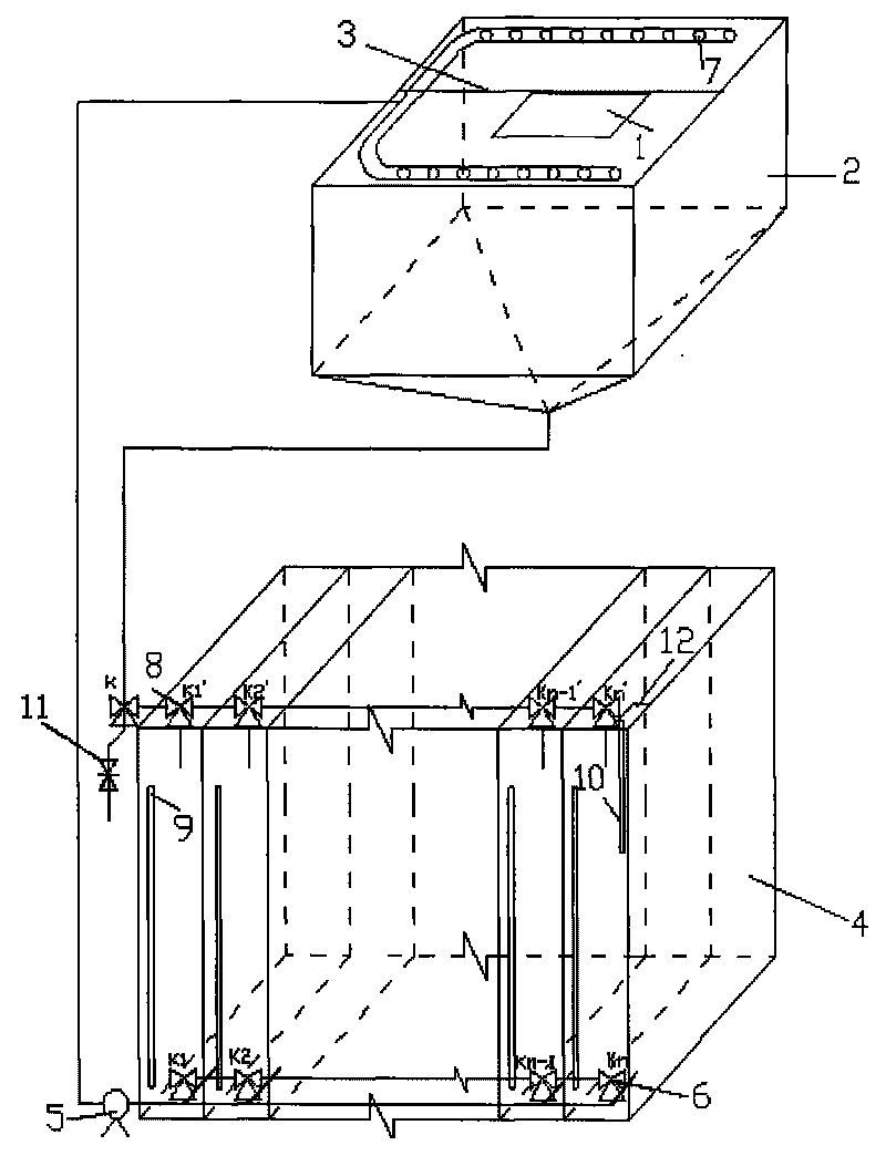 Treatment device and method for realizing electroplating wastewater zero-release by circulated spraying method
