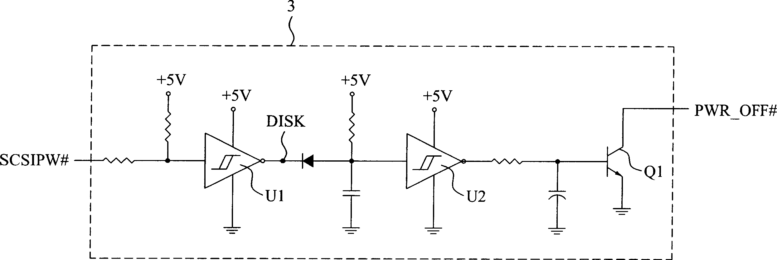 Hard disk hot Atach & Detach power supply protection circuit of computer device
