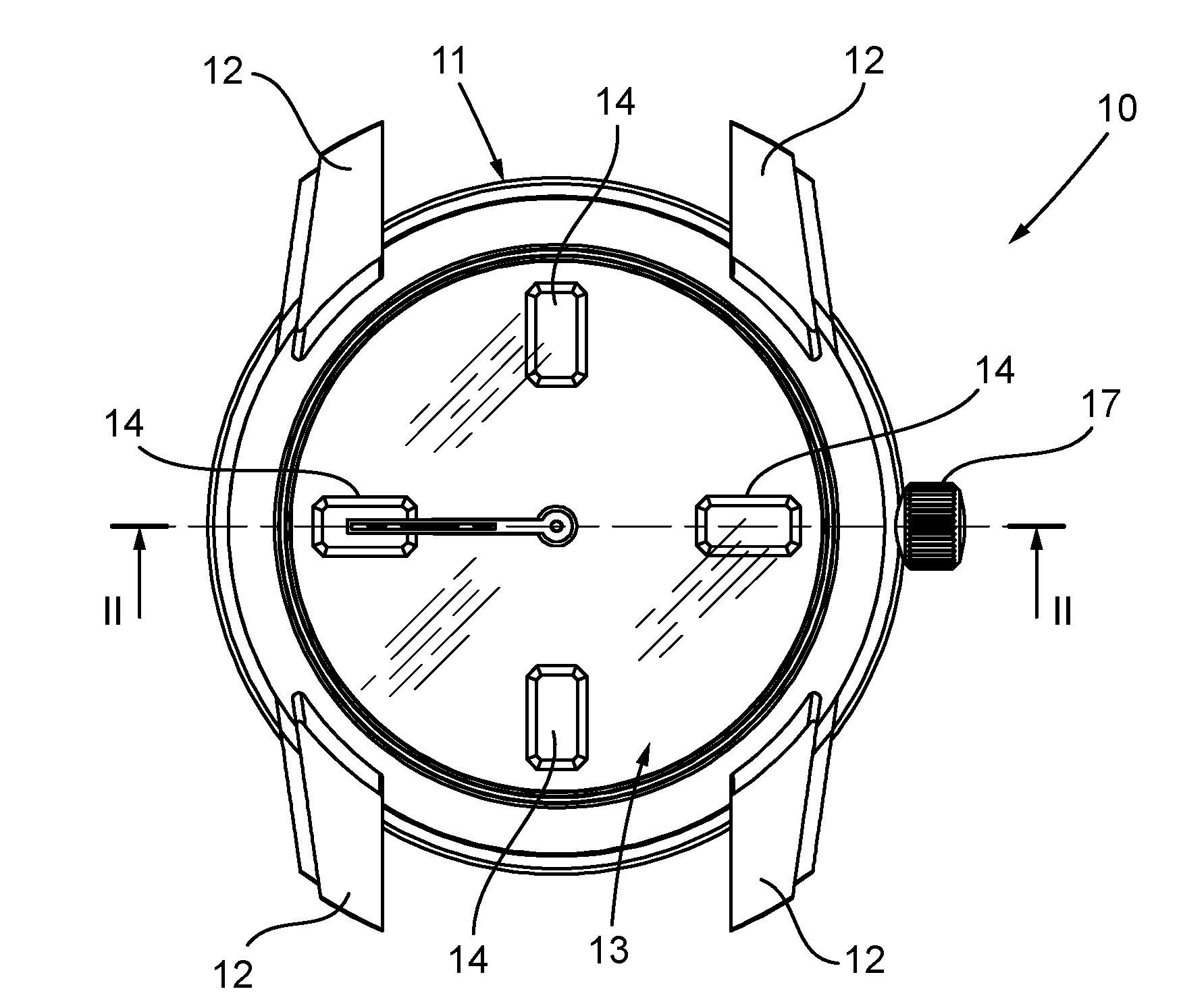 System for fastening gems to a watch dial and a watch provided with such a system for fastening gems
