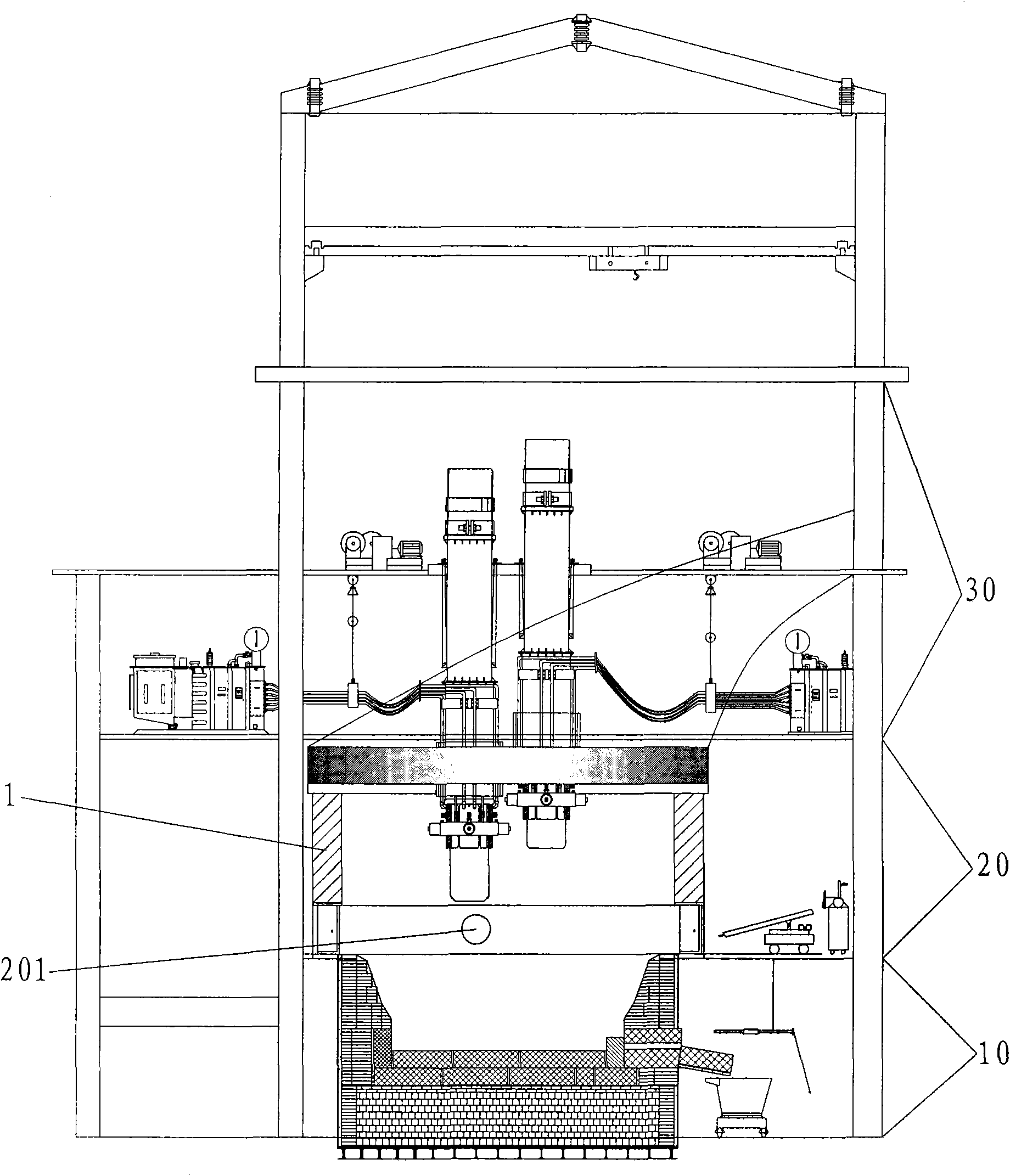 Process and device for recovering complementary energy of silicon smelting furnace