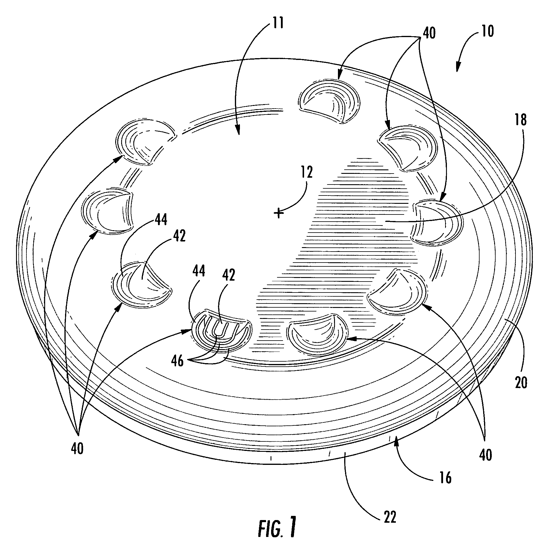Flying disc having contoured features