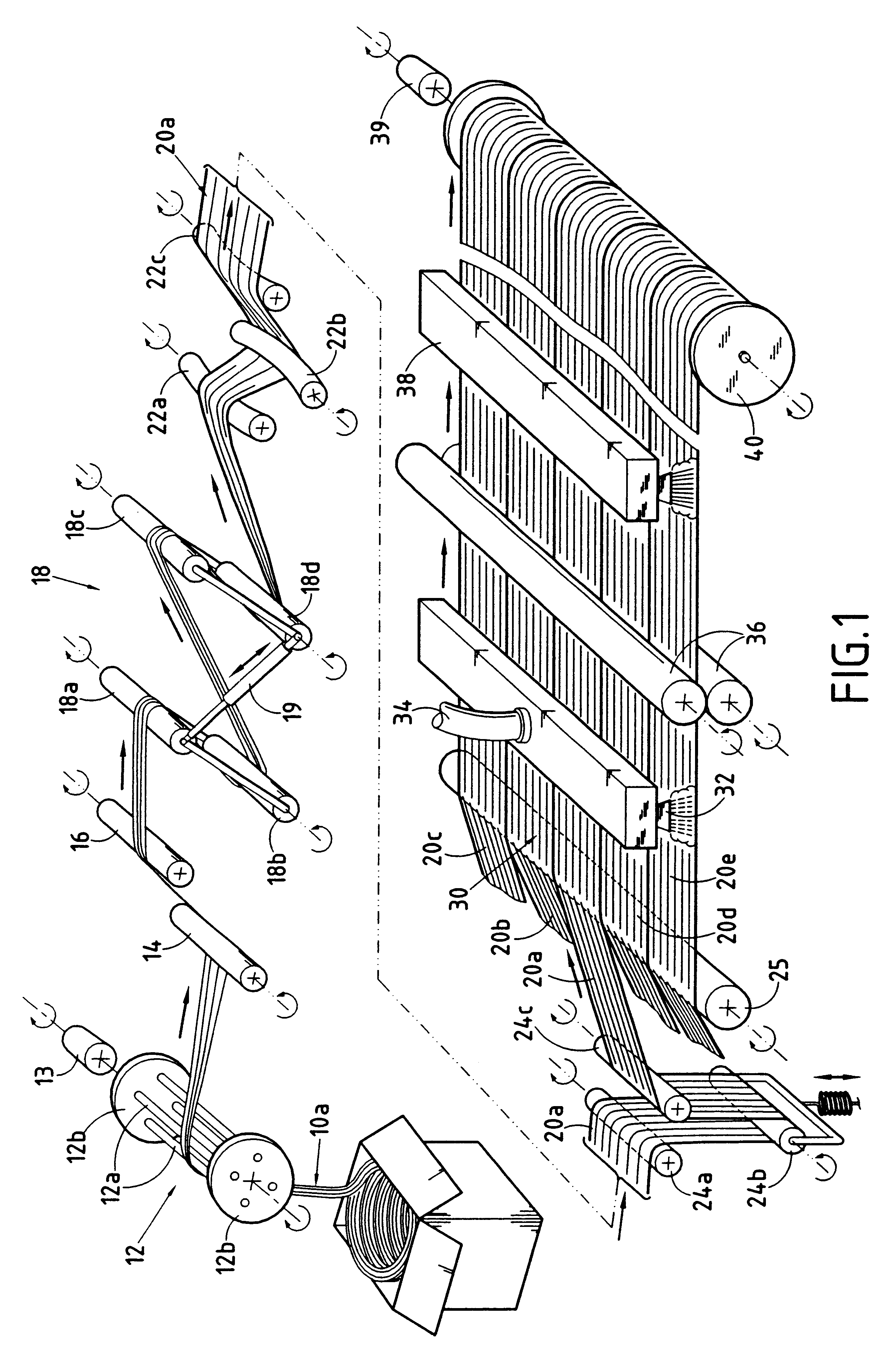 Method and machine for producing multiaxial fibrous webs