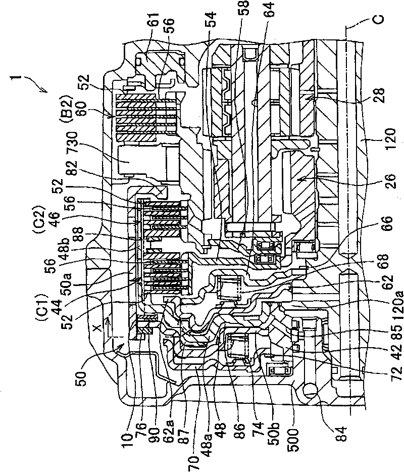 Wave spring holding structure and frictional engagement apparatus