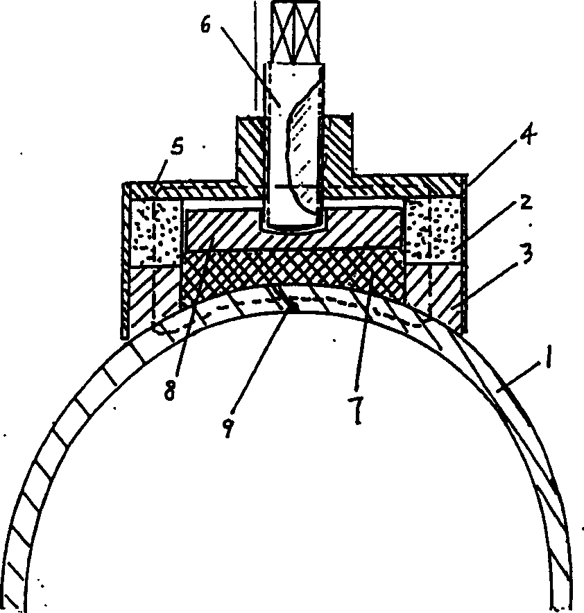 Device for plugging cracks on iron storage under operating status