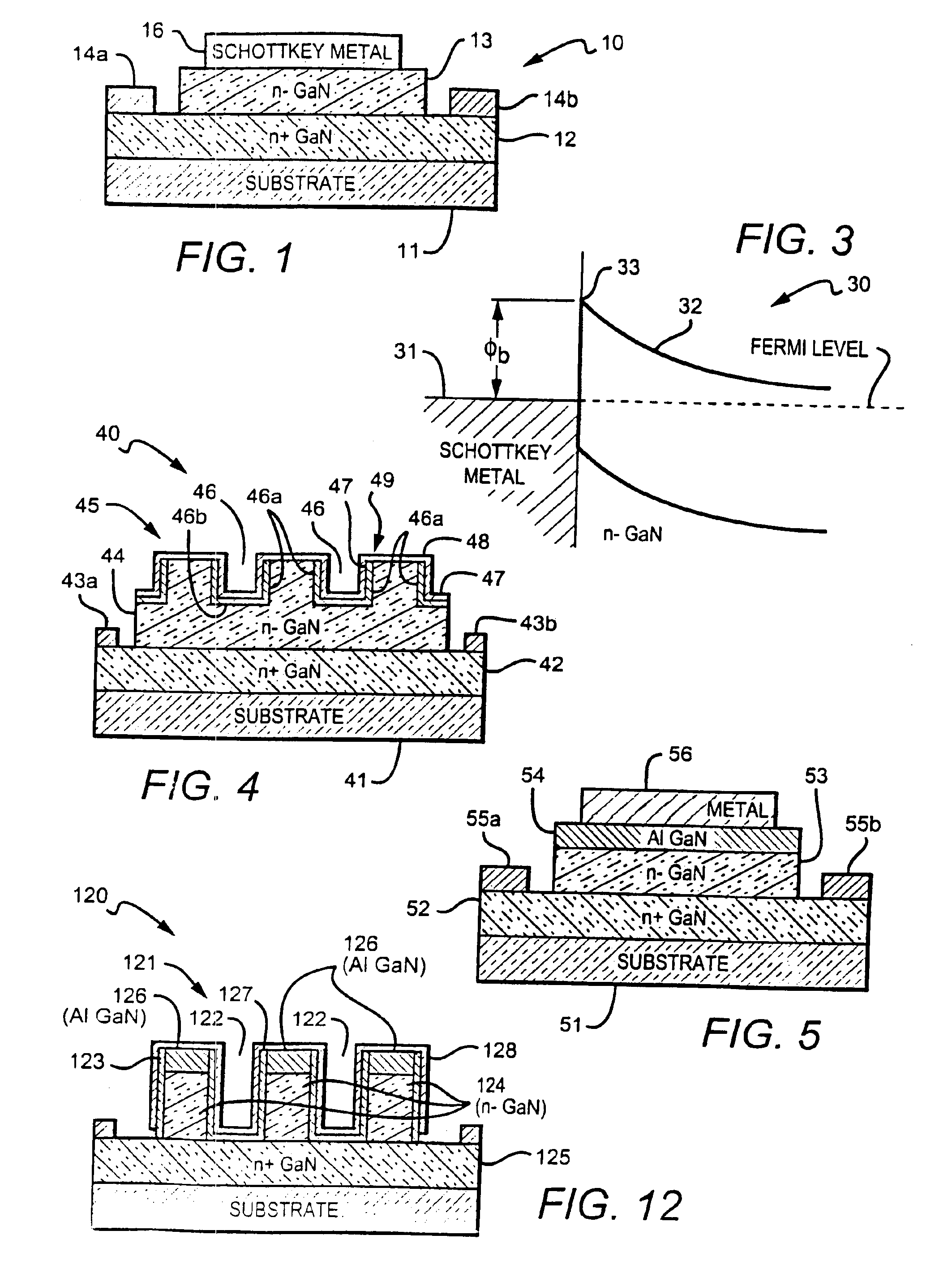 Gallium nitride based diodes with low forward voltage and low reverse current operation