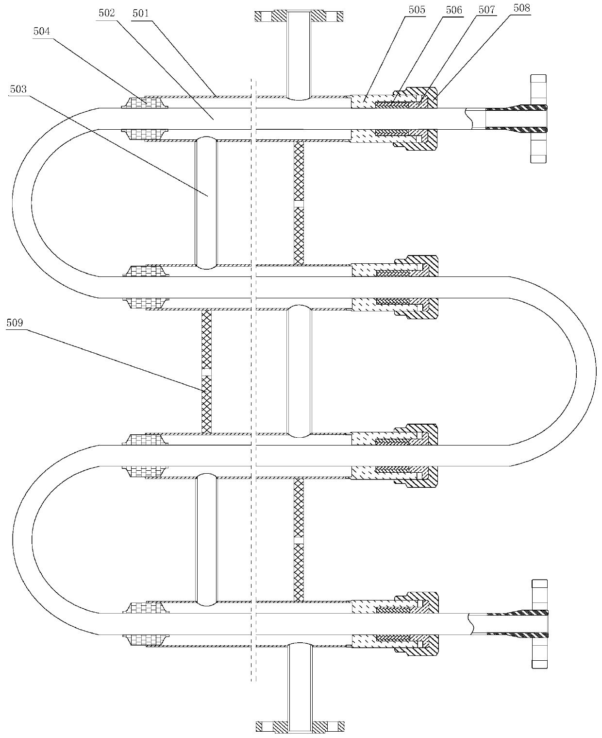 Experimental simulation device for passive waste heat removal system with multi-loop coupled heat conduction