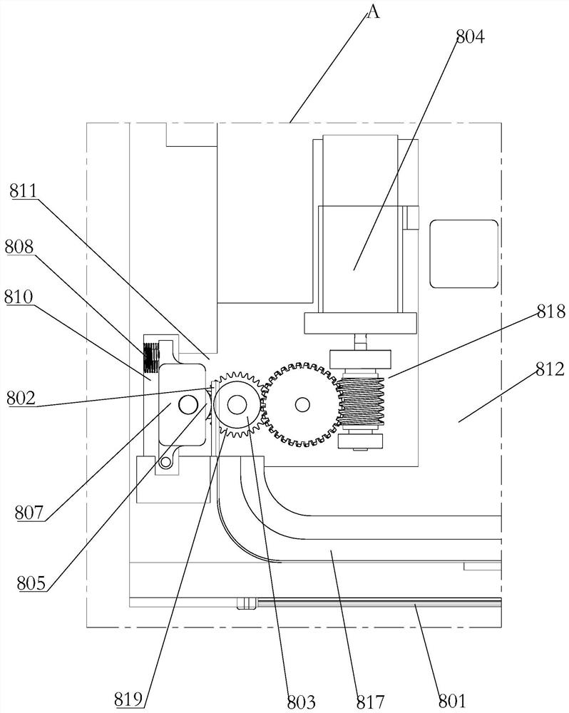 A driving device and exposure platform for optical inspection of materials outside the cabin