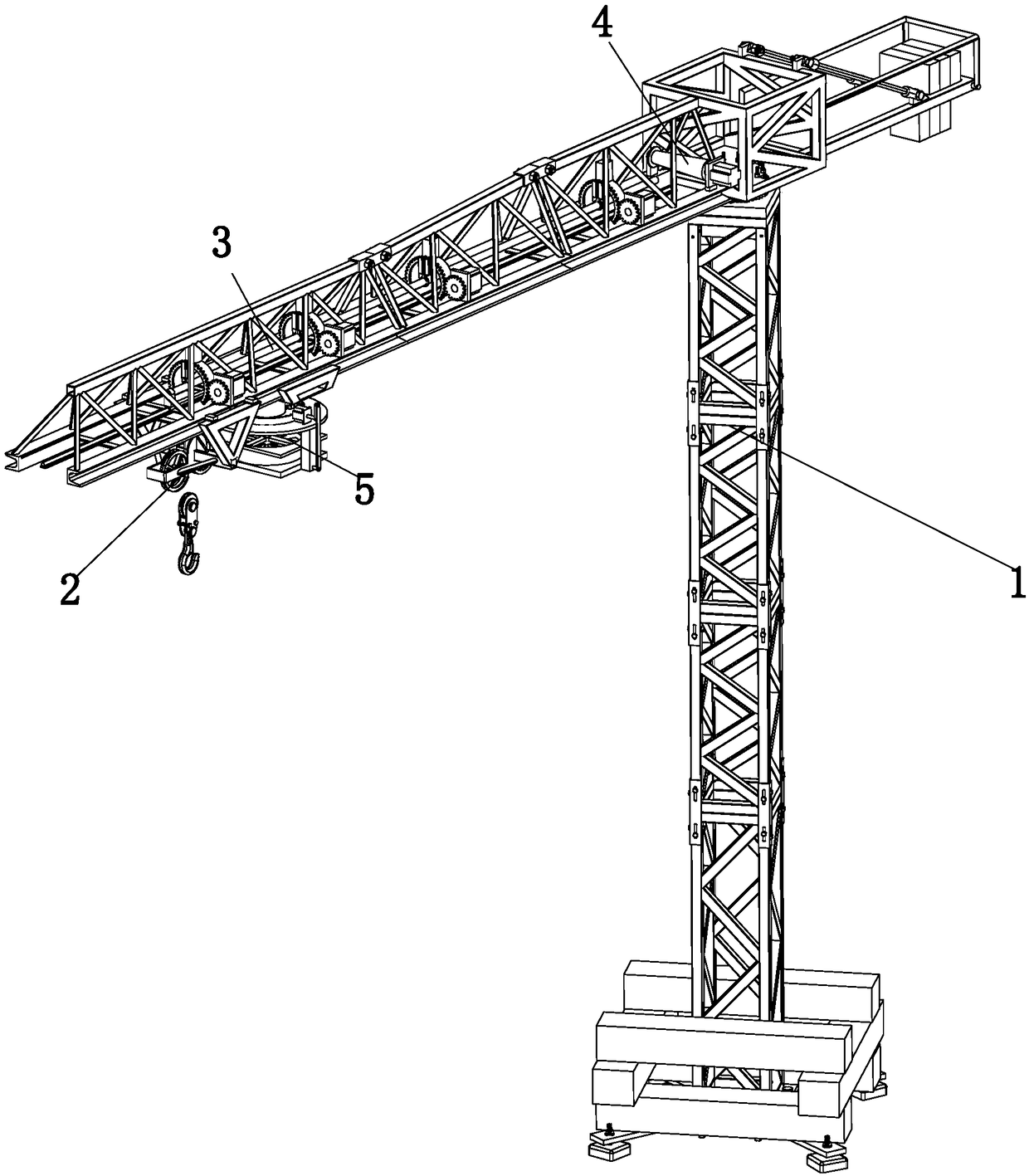 Working method of tower crane spraying device capable of improving dust removing effect in construction site
